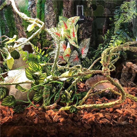 Reptile Vines, Flexible Jungle Climbing Vines Terrarium Plastic Plants and Leave - Picture 4 of 8